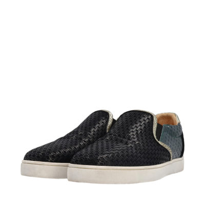 Product CHRISTIAN LOUBOUTIN Rubber/Fabric Master Key Slip-On Sneakers Black