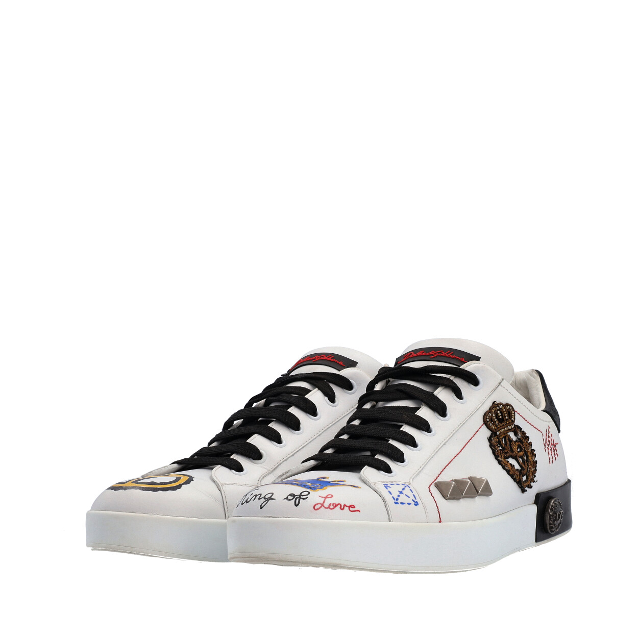 DOLCE & GABBANA Leather Prince Forever Sneakers White - S: 46 (11) | Luxity