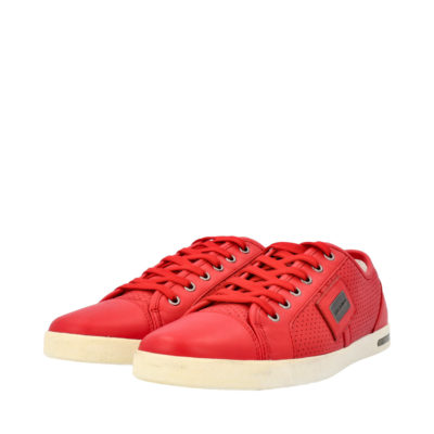 Product DOLCE & GABBANA Perforated Leather Logo Plaque Sneakers Red