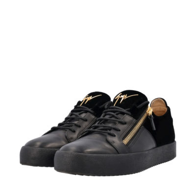 Product GIUSEPPE ZANOTTI Leather/Velvet Kriss Sneakers Black