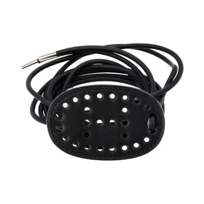 Product HERMES Leather String Wrap Belt Black - S: 80 (32)