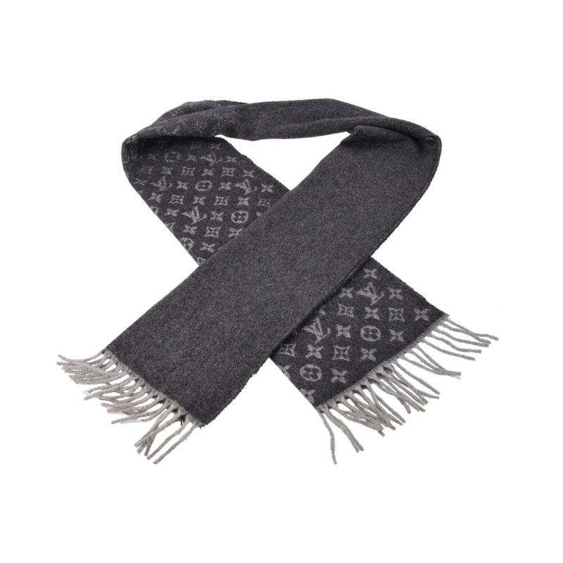 Louis Vuitton Monogram Gradient Scarf Grey Wool