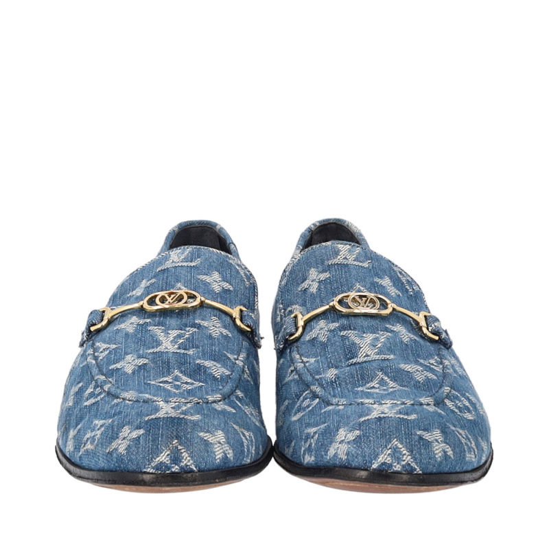 LOUIS VUITTON Monogram Denim Souliers Club Loafers Blue - Limited Edition |  Luxity