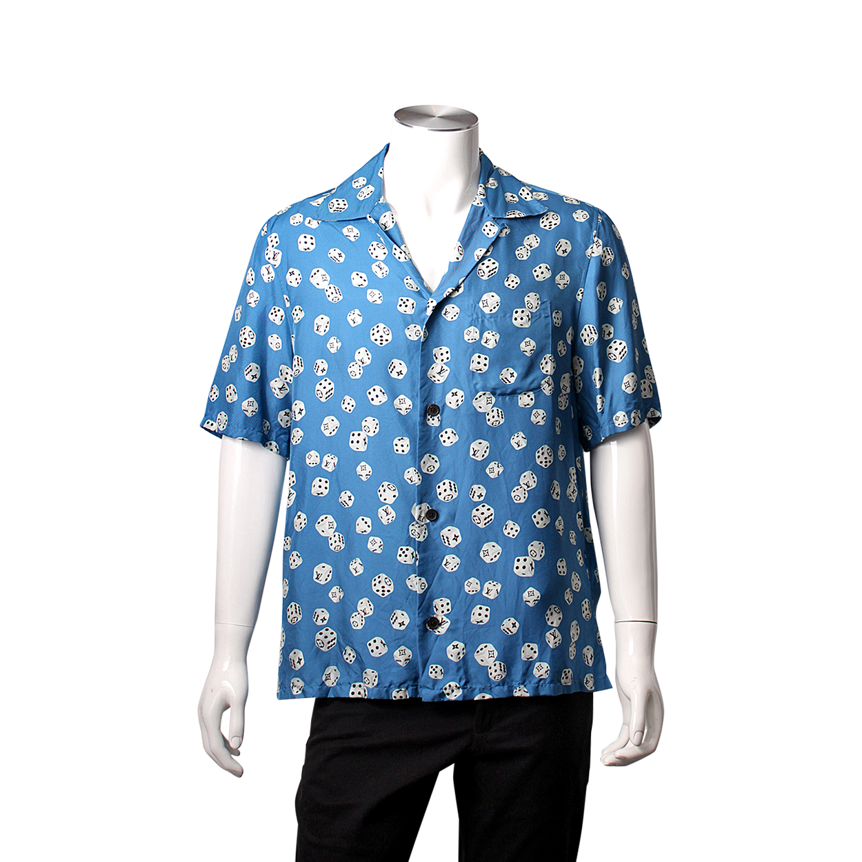 Louis Vuitton Silk Monogram Dice Print Shirt - Blue Casual Shirts, Clothing  - LOU269715