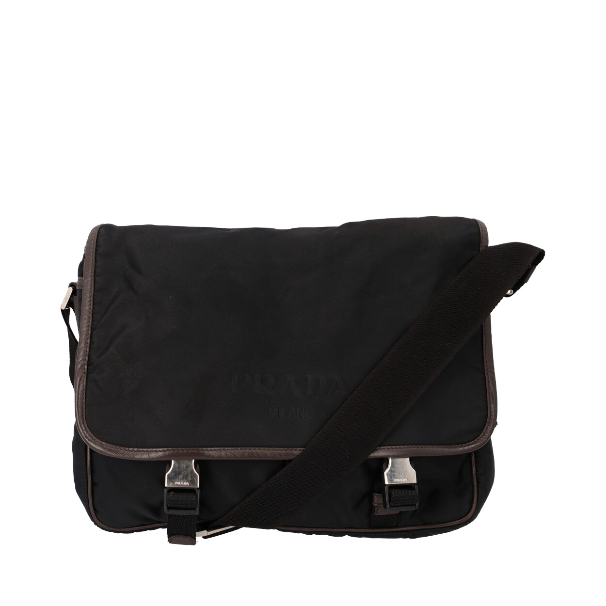 PRADA Nylon Messenger Black/Ebony | Luxity