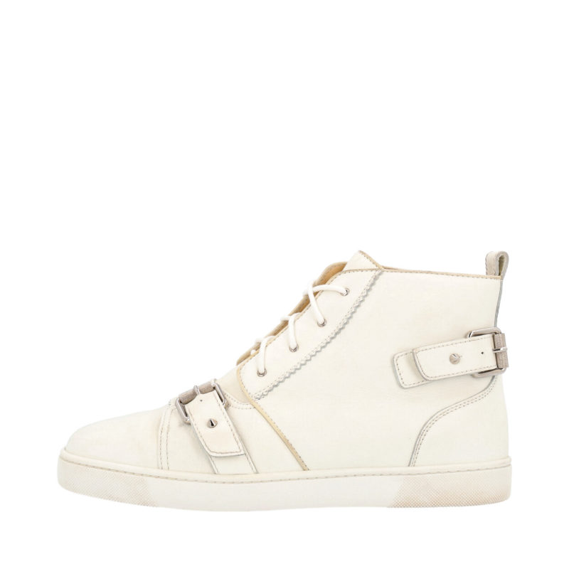 Christian Louboutin White Aurelien Donna Leather Sneakers Golden Pony-style  calfskin ref.223728 - Joli Closet