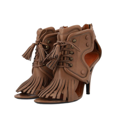 Product GIVENCHY Leather Fringe Sandals Brown