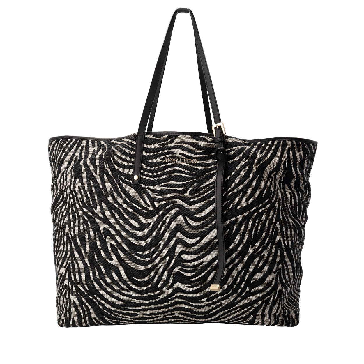 JIMMY CHOO Raffia Tote Zebra Print | Luxity