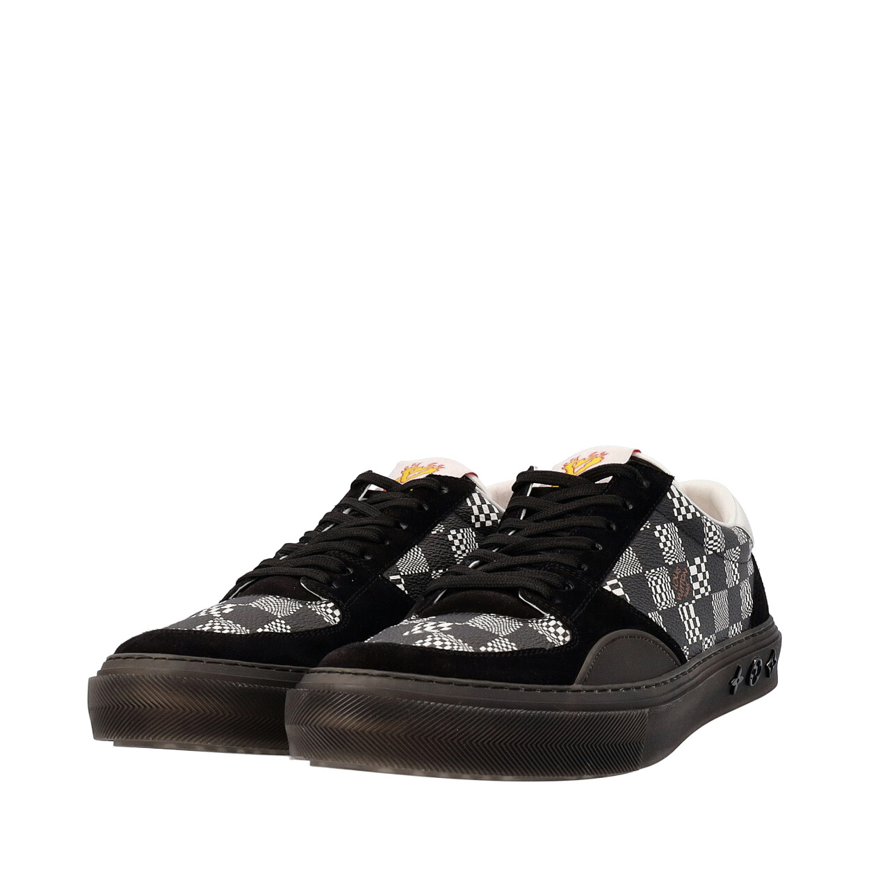 LOUIS VUITTON Leather/Canvas Ollie Sneakers Black | Luxity