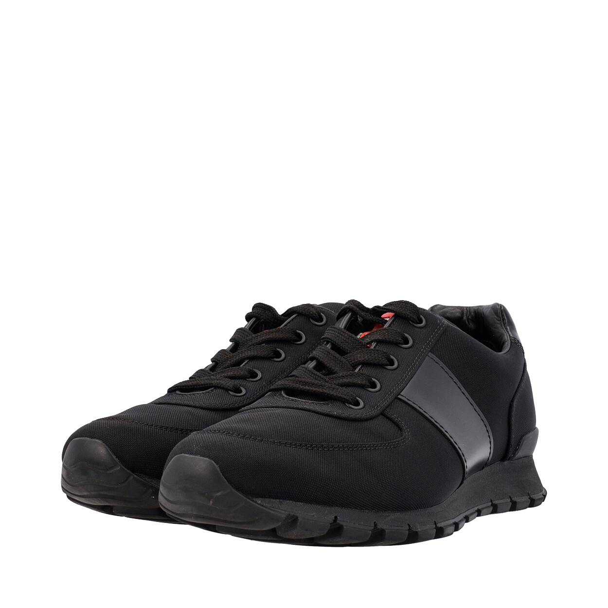 PRADA Tessuto/Leather Sneakers Black | Luxity