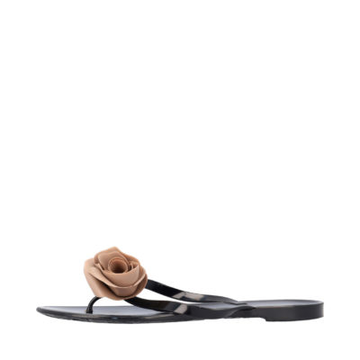 Product VALENTINO Rubber Flower Thong Sandals Black