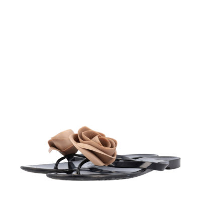 Product VALENTINO Rubber Flower Thong Sandals Black