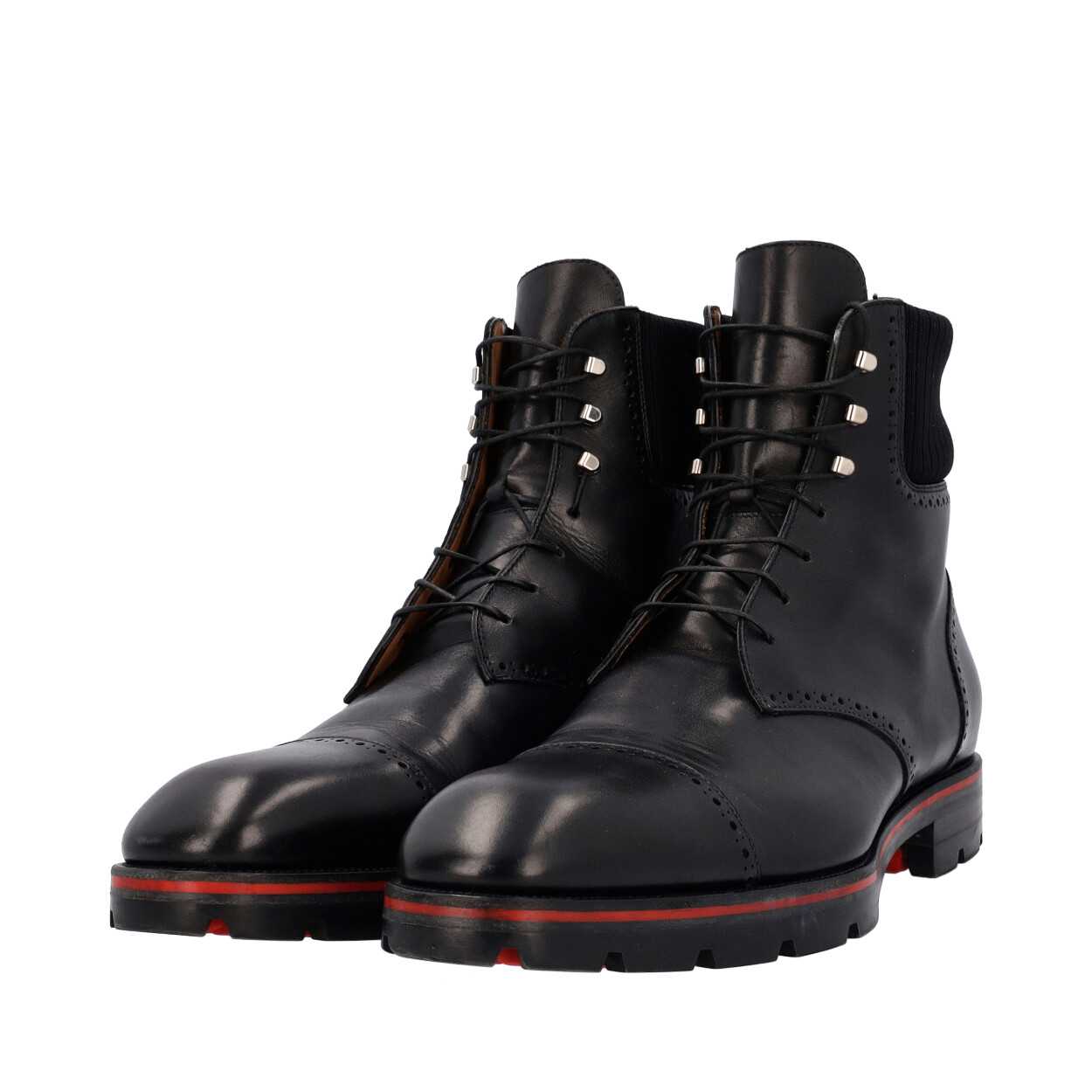 CHRISTIAN LOUBOUTIN Leather Trapman Boots Black | Luxity