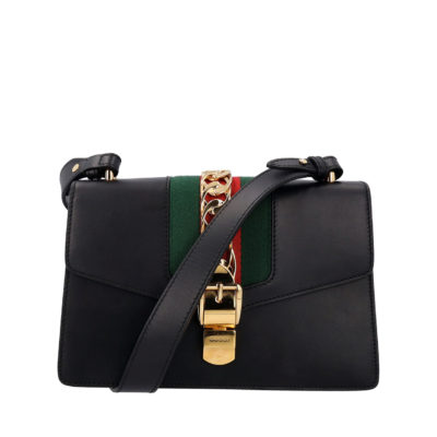 Product GUCCI Leather Small Sylvie Shoulder Bag Black