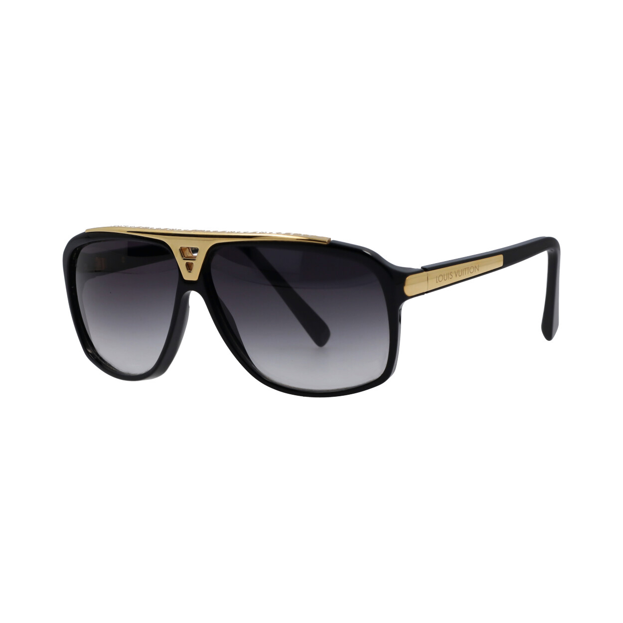 LOUIS VUITTON Evidence Sunglasses Z0350W Black/Gold | Luxity