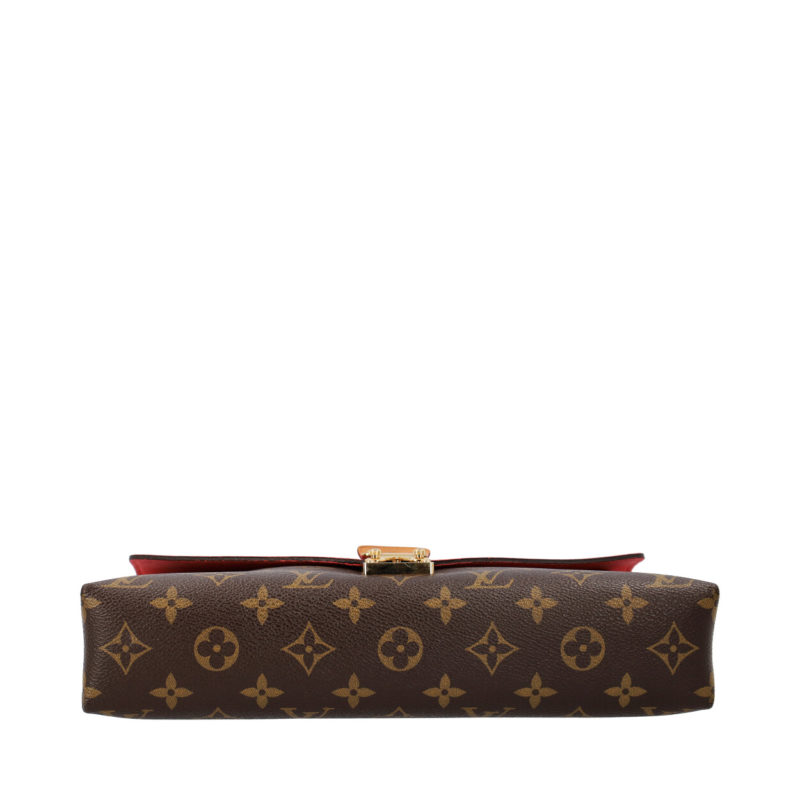 LOUIS VUITTON 'Pallas' wallet in brown monogram canvas and coral