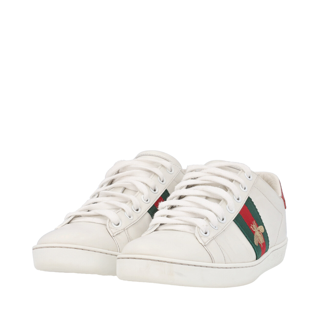 GUCCI Leather Ace Bee Sneakers White | Luxity