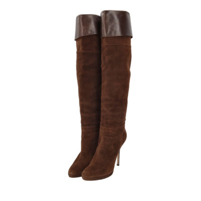Product JIMMY CHOO Suede Thigh High Boots Brown