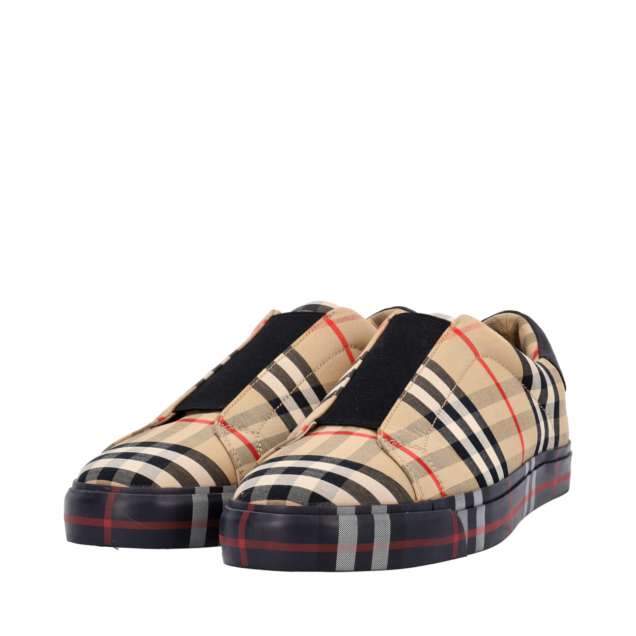 BURBERRY Check Markham Slip-On Sneakers Beige | Luxity