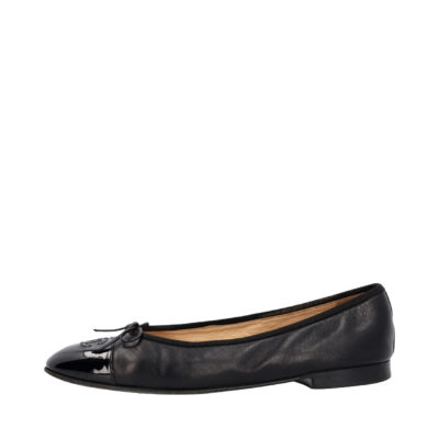 Product CHANEL Leather/Patent Ballerina Flats Black