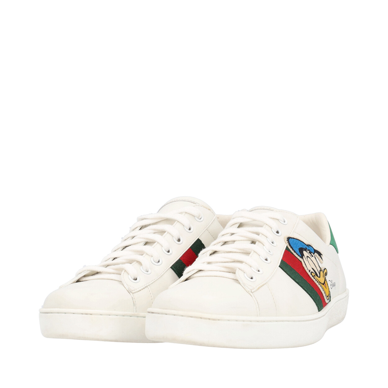 GUCCI X DISNEY Leather Ace Donald Duck Sneakers White | Luxity