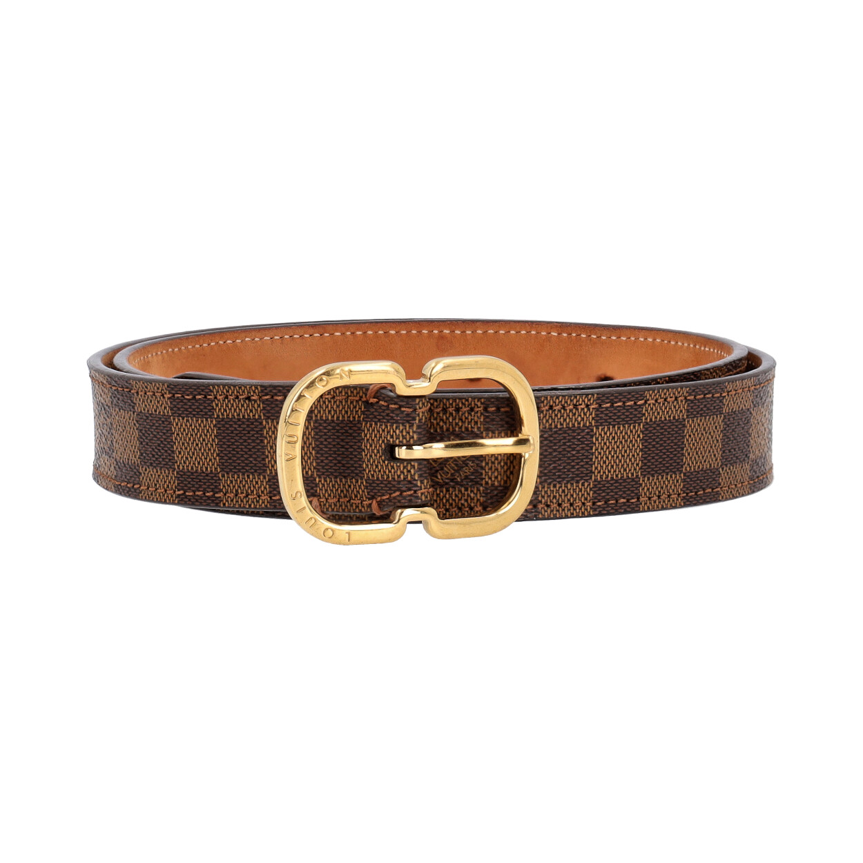 Louis Vuitton Damier Ebene Square Buckle Belt