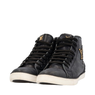 Product LOUIS VUITTON Iridescent Leather Punchy Love High Top Sneakers Black