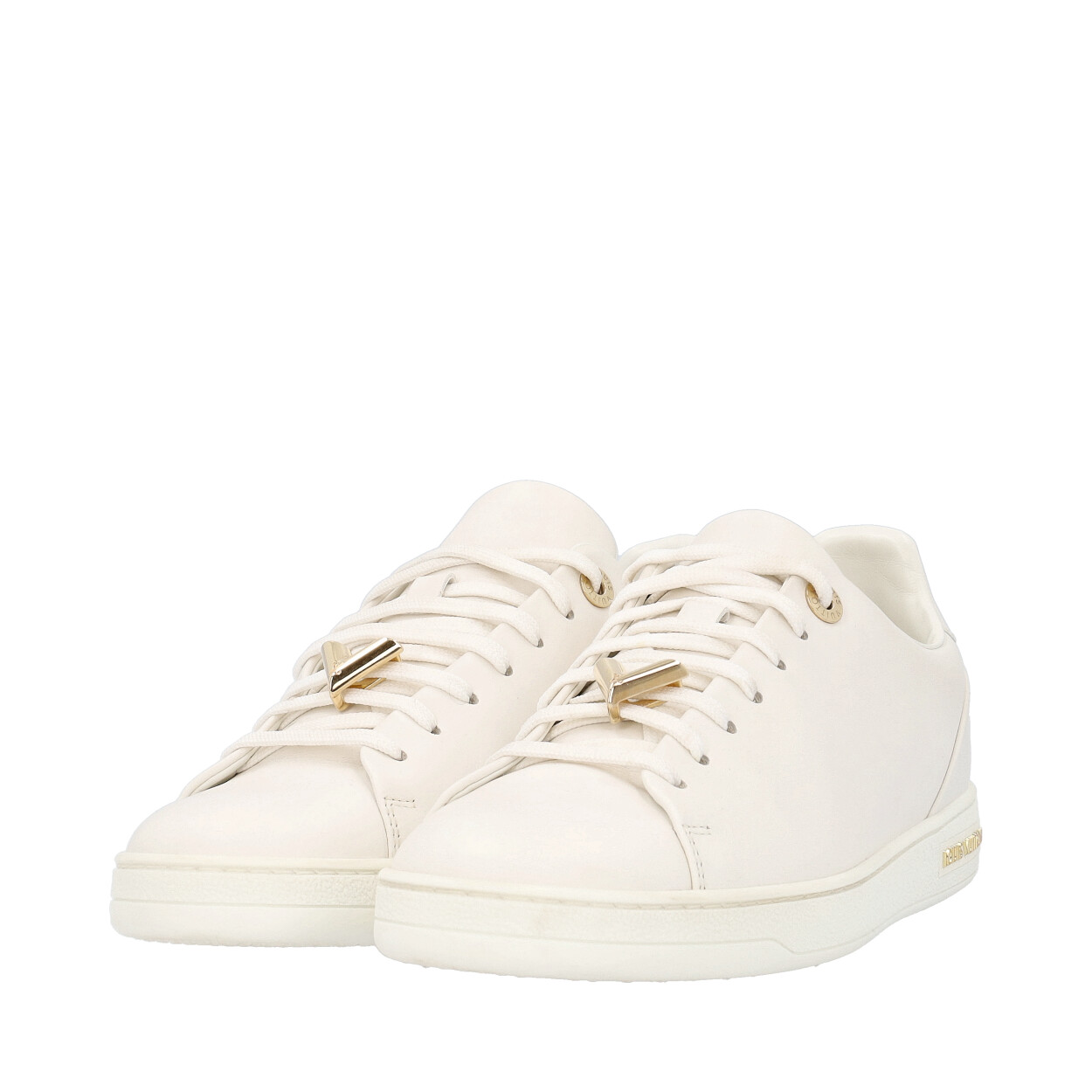 LOUIS VUITTON Leather Frontrow Sneakers White | Luxity