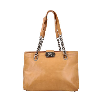 Product CHANEL Leather Double Stitch Boy Tote Brown