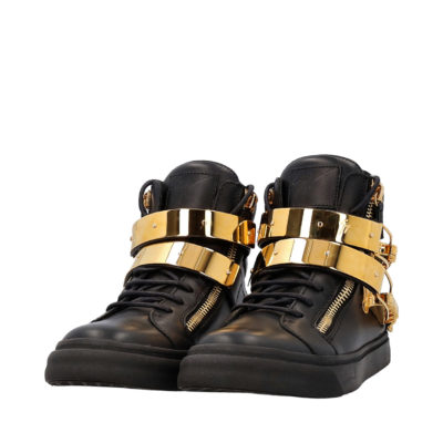 Product GIUSEPPE ZANOTTI Leather London Sneakers Black/Gold
