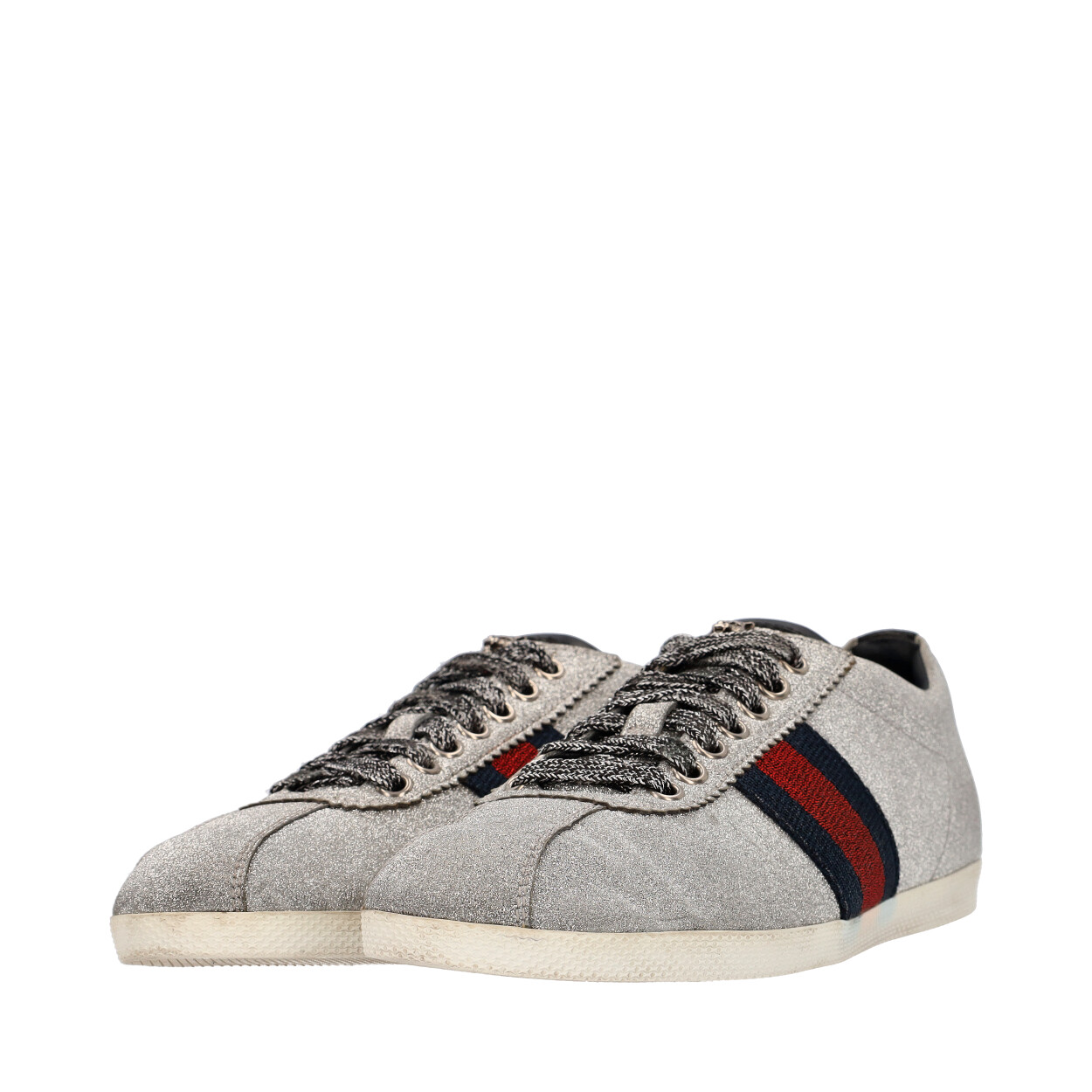 GUCCI Glitter Bambi Sneakers Silver | Luxity