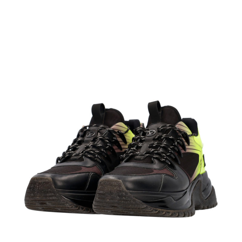 Preowned Louis Vuitton Blackgreen Leather And Canvas Run Away Pulse  Trainers Size 41  ModeSens