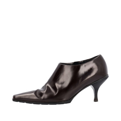 Product PRADA Glazed Leather Ankle Boots Brown