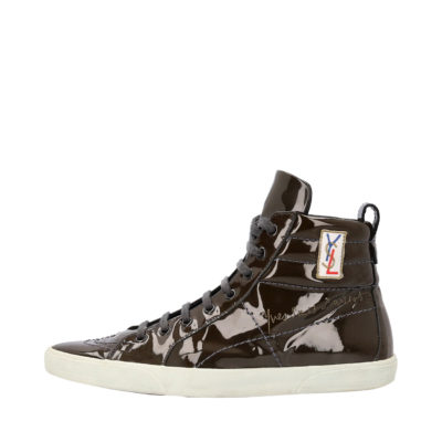 Product YVES SAINT LAURENT Patent Rolling High Top Sneakers Green
