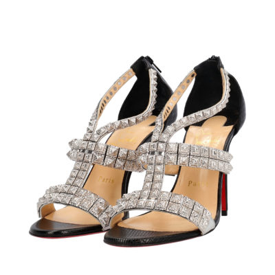 Product CHRISTIAN LOUBOUTIN Leather Diwali Studded Sandals Silver/Black