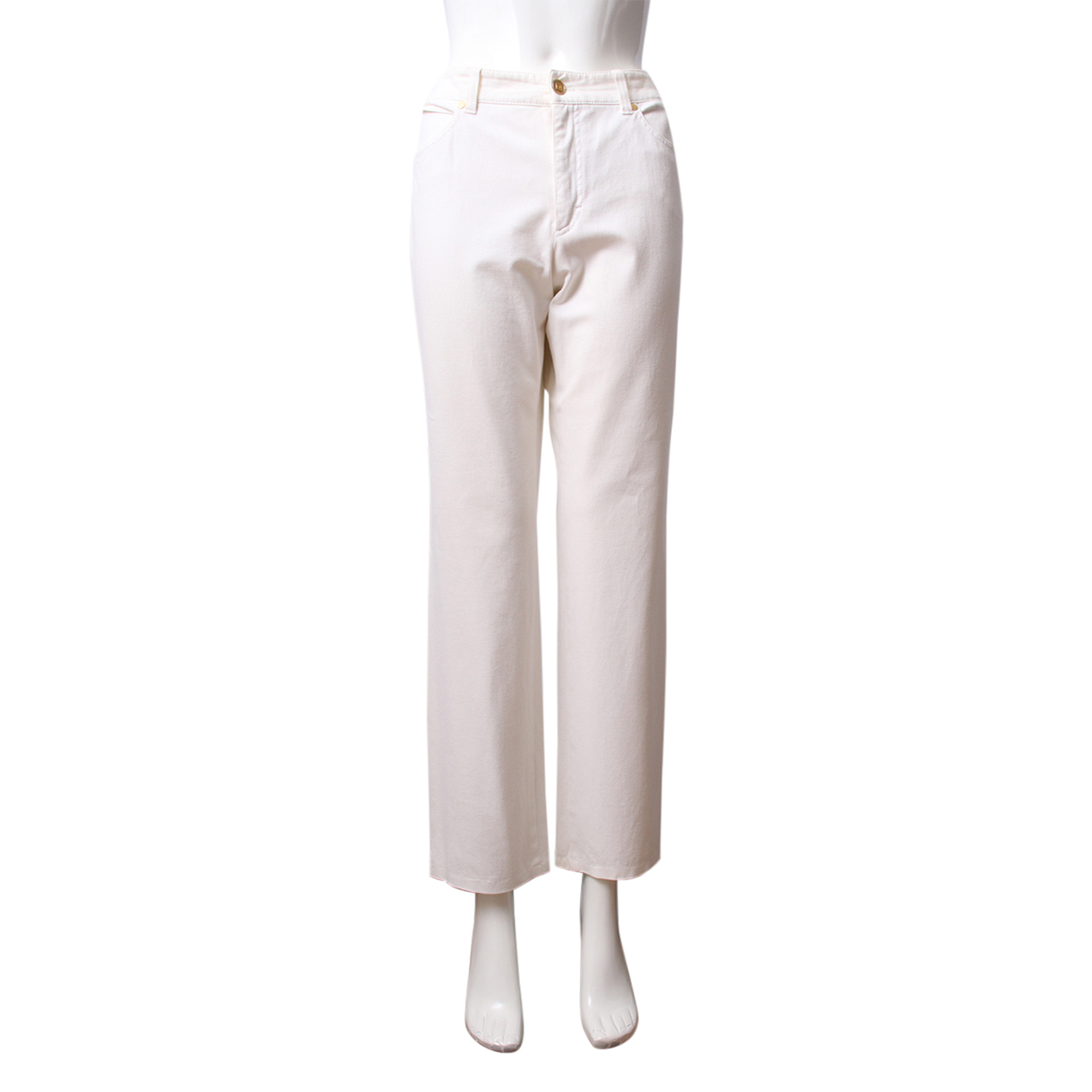 ESCADA Cotton Straight Leg Jeans White | Luxity