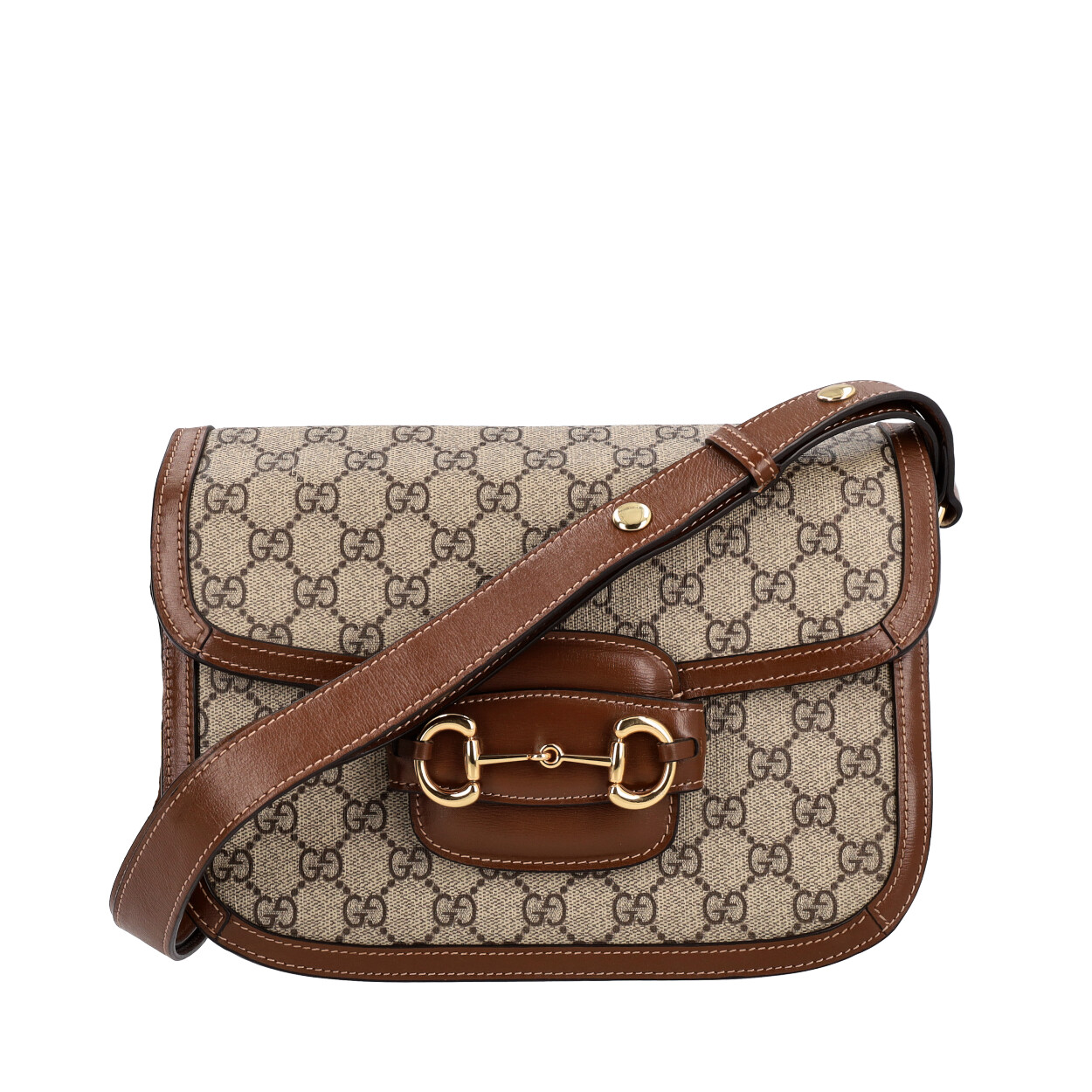 GUCCI GG Supreme Horsebit 1955 Shoulder Bag Brown | Luxity