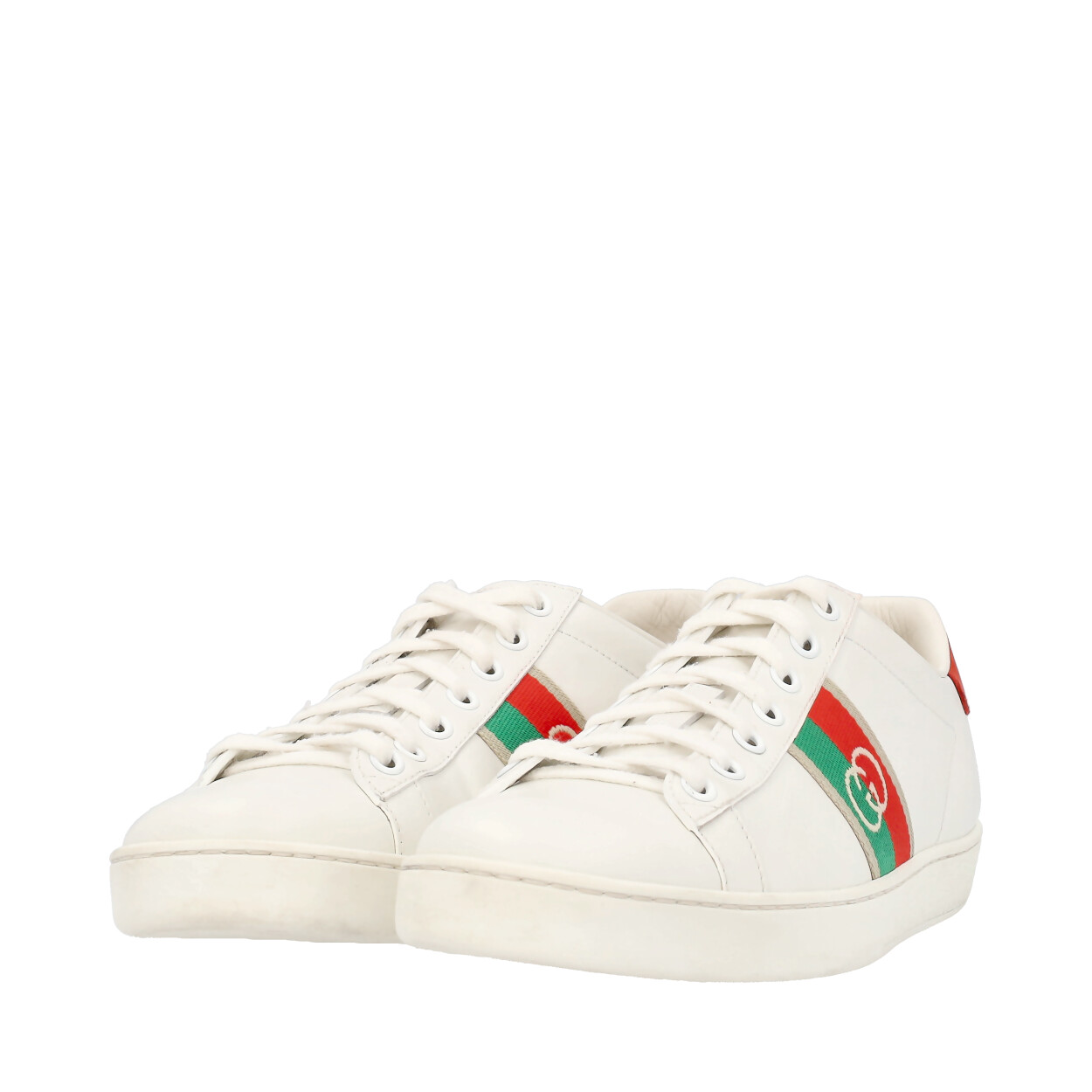 GUCCI Leather Ace Logo Sneakers White | Luxity