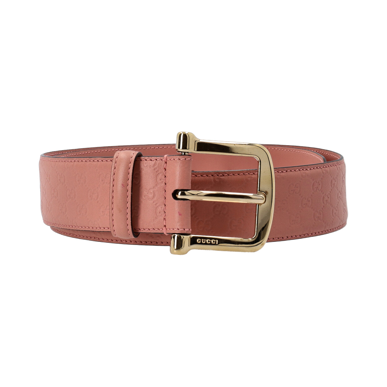 GUCCI Microguccissima Signature Belt Pink - S: 80 (32) | Luxity