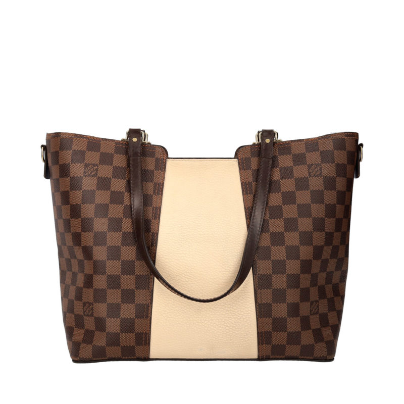 LOUIS VUITTON Jersey Damier Ebene Shoulder Bag Creme