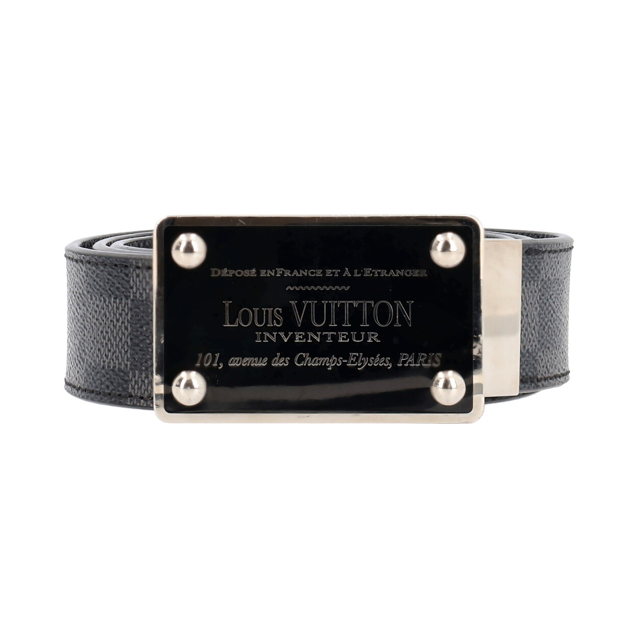 Louis Vuitton – Inventeur Reversible Belt Damier Graphite 85 cm