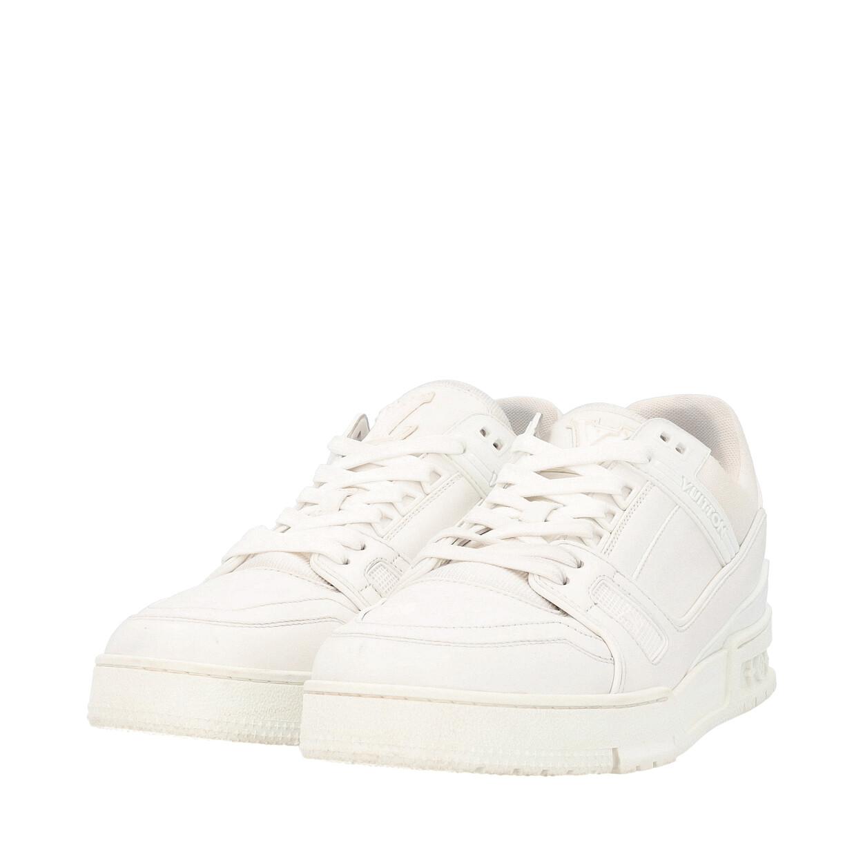 LOUIS VUITTON Leather LV Trainer Sneakers White