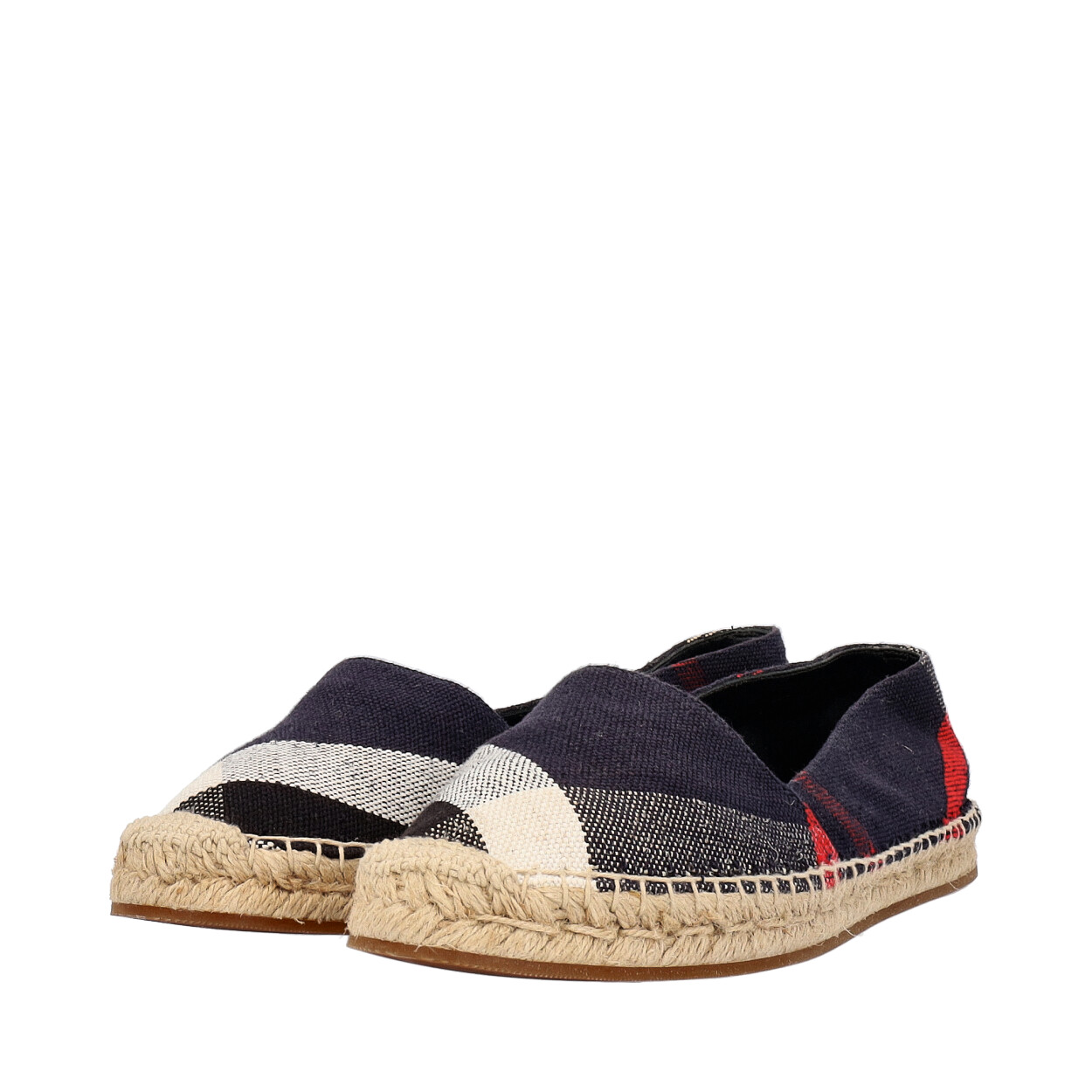 BURBERRY Check Hodgeson Espadrilles Navy | Luxity