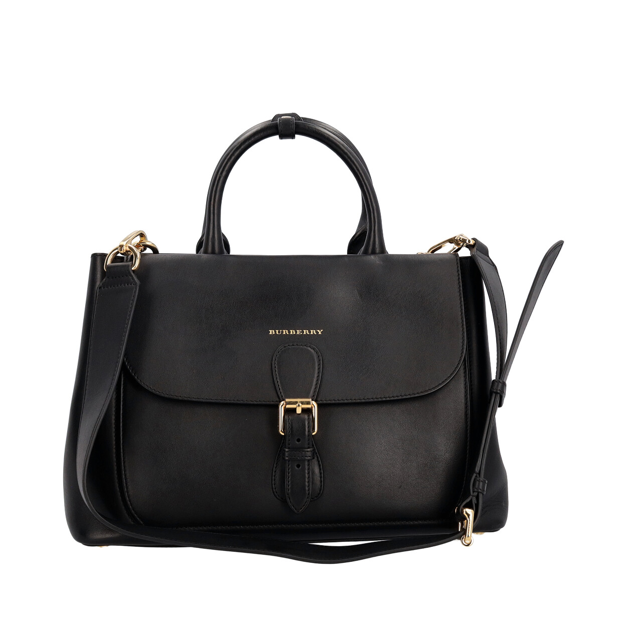 BURBERRY Leather Saddle Tote Black | Luxity