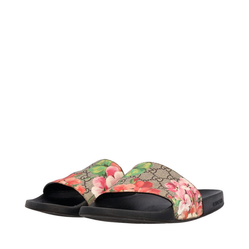 GUCCI GG Supreme Blooms Slide Sandals Floral | Luxity