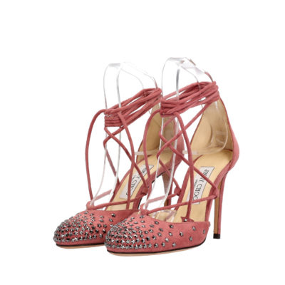 Product JIMMY CHOO Suede Kamron Lace Up Pumps Ash Rose