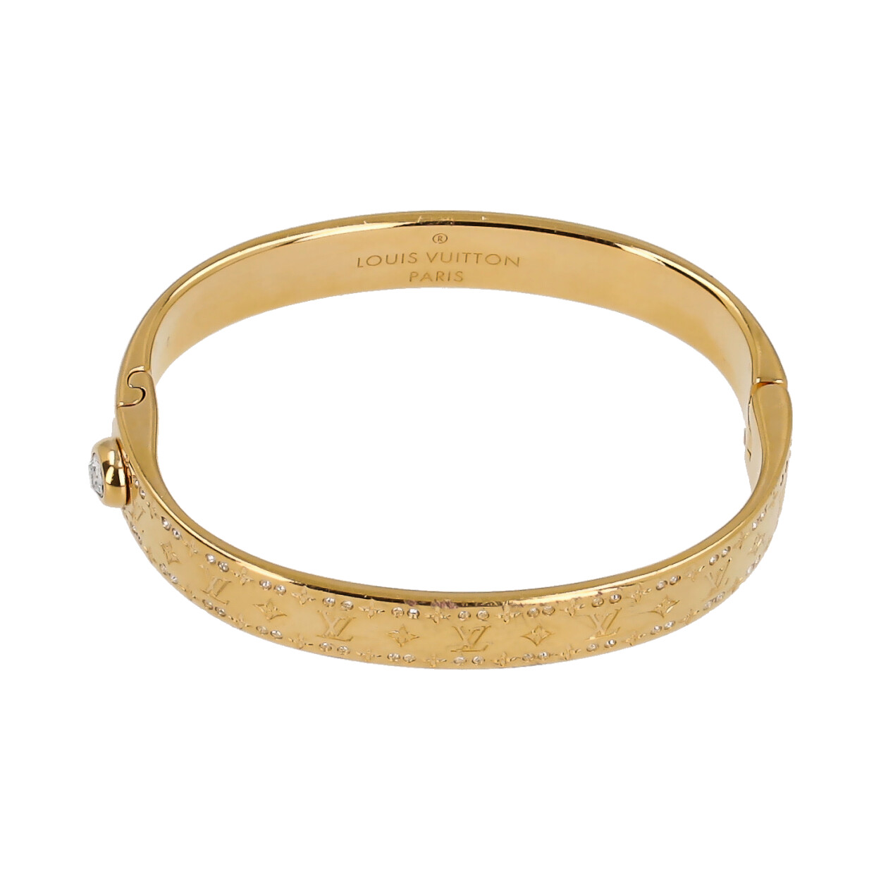 Louis Vuitton Gold Tone Nanogram Cuff Bracelet Louis Vuitton