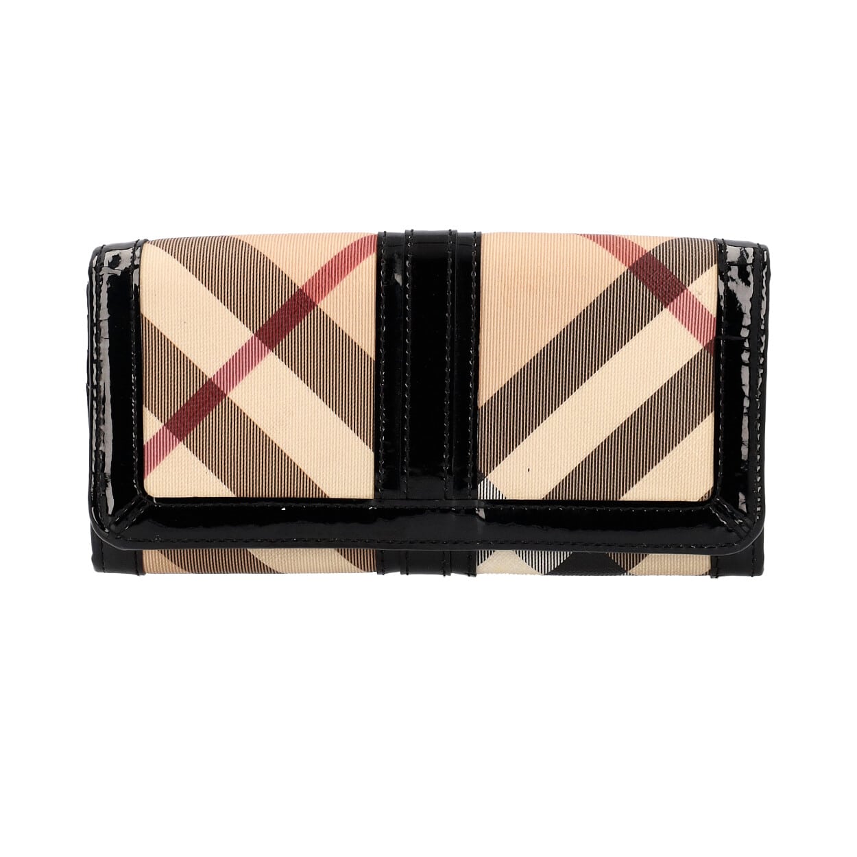 BURBERRY Nova Check/Patent Wallet Beige/Black | Luxity