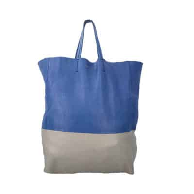 Product CELINE Leather Vertical Bi-Color Cabas Tote Grey/Blue