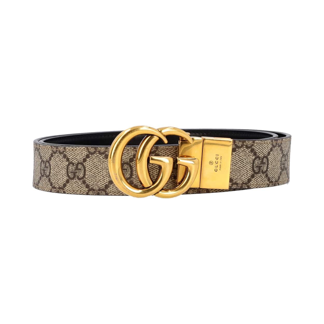 GUCCI GG Supreme Reversible Belt Black/Beige - S: 90 (36) | Luxity